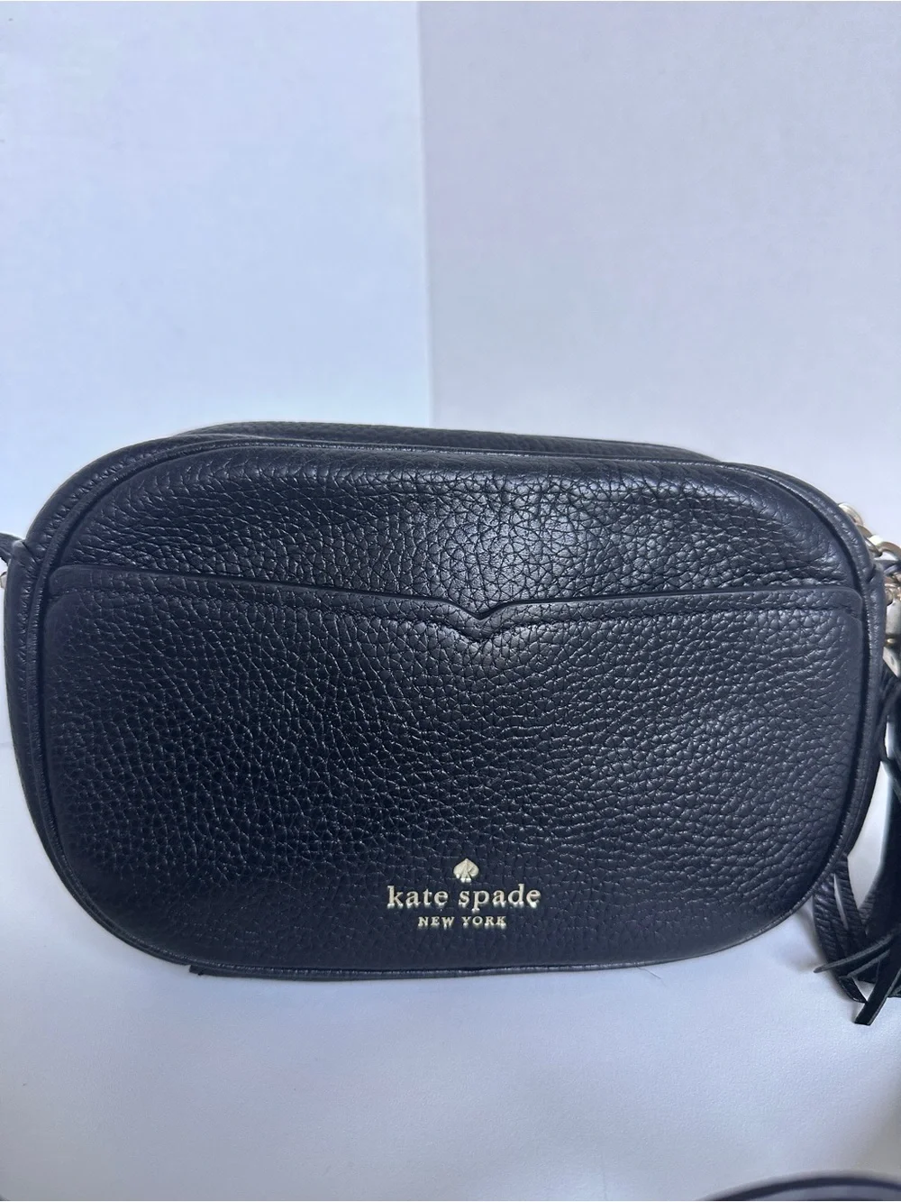 kate spade Black Pebbled Leather Tassel Crossbody Bag